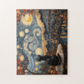 Starry Night Black Cat Puzzle (Vertikal)
