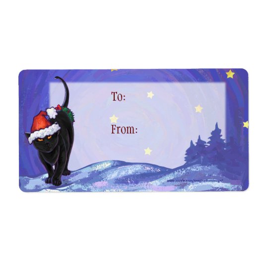 Starry Night Black Cat Weihnachten (Vorne)