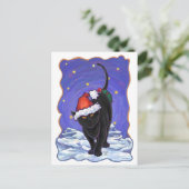 Starry Night Black Cat Weihnachten (Stehend Vorderseite)