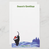 Starry Night Black Cat Weihnachten Briefpapier (Vorne/Hinten)