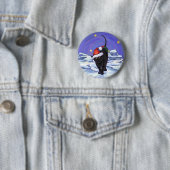 Starry Night Black Cat Weihnachten Button (Beispiel)