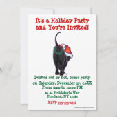 Starry Night Black Cat Weihnachten Einladung (Rückseite)