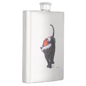 Starry Night Black Cat Weihnachten Flachmann (Rechts)