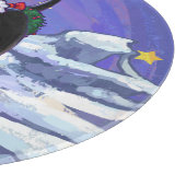 Starry Night Black Cat Weihnachten Schneidebrett (Ecke)