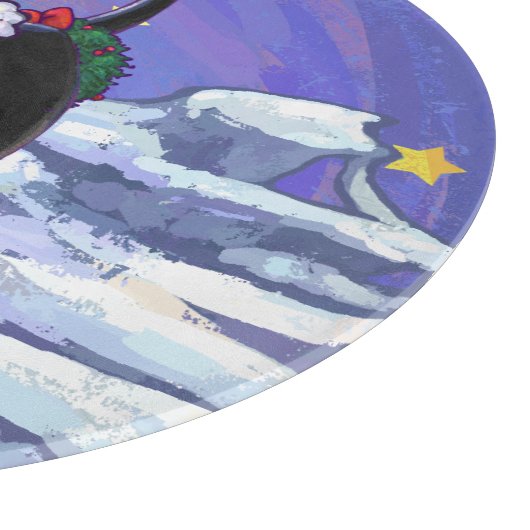 Starry Night Black Cat Weihnachten Schneidebrett (Ecke)