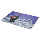 Starry Night Black Cat Weihnachten Schneidebrett (Ecke)