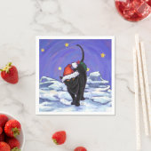 Starry Night Black Cat Weihnachten Serviette (Beispiel)
