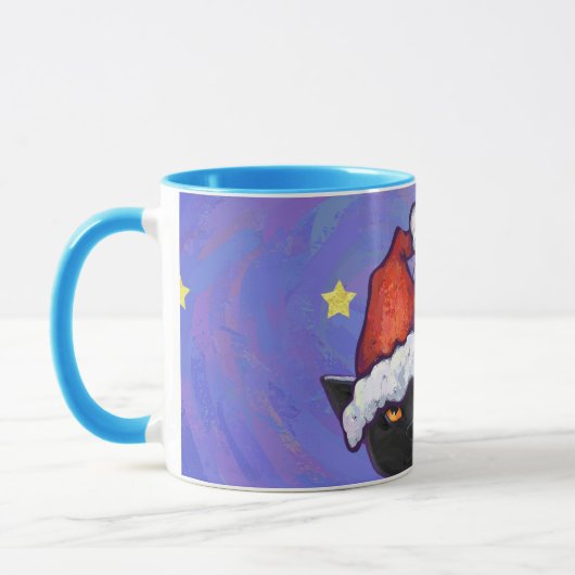Starry Night Black Cat Weihnachten Tasse (Links)