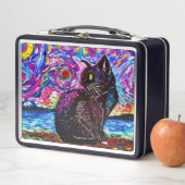 Starry Night Black Kitty Cat Metall Brotdose (Beispiel)