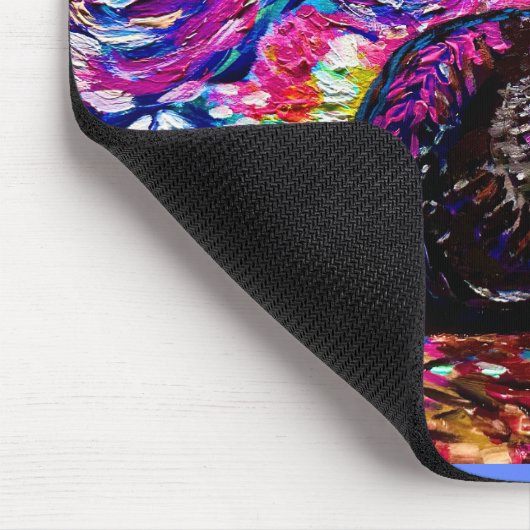 Starry Night Black Kitty Cat Mouse Pad Mousepad (Ecke)