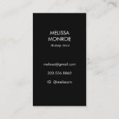 Starry Night Black Pattern Elegante INITIALS Visitenkarte (Rückseite)