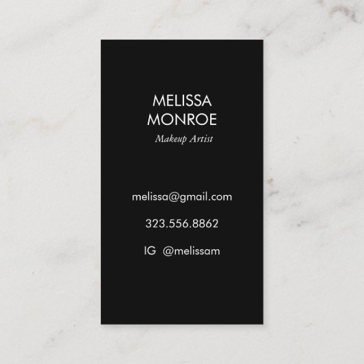 Starry Night Black Pattern Elegante INITIALS Visitenkarte (Rückseite)