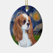 Starry Night - Blenheim Cavalier Puppy Keramik Ornament (Rechts)