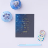 Starry Night Blue Bar Bat Mitzvah Einladungen Flyer (Einzeln)