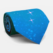 Starry Night Blue Galaxy Sky Krawatte (Gerollt)