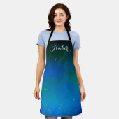 Starry Night Blue Galaxy Sky Personalisiert Schürze (Getragen)