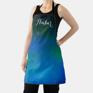 Starry Night Blue Galaxy Sky Personalisiert Schürze