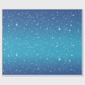 Starry Night Blue Geschenkpapier (Flach)