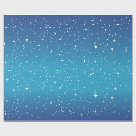 Starry Night Blue Geschenkpapier (Flach)