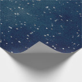Starry Night Blue Navy Dots Gray Silver Confetti Geschenkpapier (Ecke)