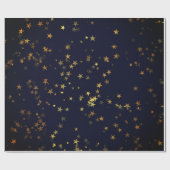 Starry Night Blue Navy Forest Gold Confetti Geschenkpapier (Flach)