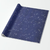 Starry Night Blue Navy Gray Silver Confetti Deicat Geschenkpapier (Ungerollt)