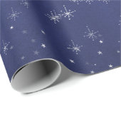 Starry Night Blue Navy Gray Silver Confetti Deicat Geschenkpapier (Rolleneckpunkt)