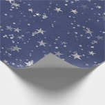 Starry Night Blue Navy Gray Silver Confetti Geschenkpapier<br><div class="desc">florenceK Design Delicate Wald starren Wald Papier.</div>