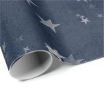 Starry Night Blue Navy Stars Gray Silver Confetti Geschenkpapier<br><div class="desc">florenceK Design Delicate Wald starren Wald Papier.</div>