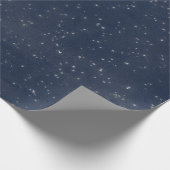Starry Night Blue Navy White Gray Silver Confetti Geschenkpapier (Ecke)