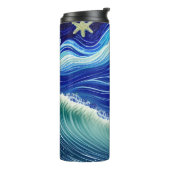Starry Night Blue Ocean Wave Thermosbecher (Nach links gedreht)