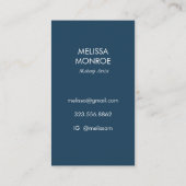 Starry Night Blue Pattern Elegant Visitenkarte (Rückseite)