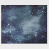 Starry Night Blue Sky Stars Lovers Universe Geschenkpapier (Flach)