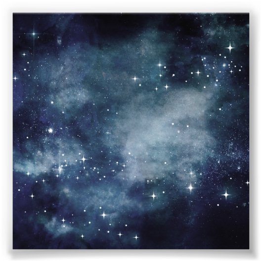 Starry Night Blue Sky Stars Universe Astrologie Fotodruck (Vorne)