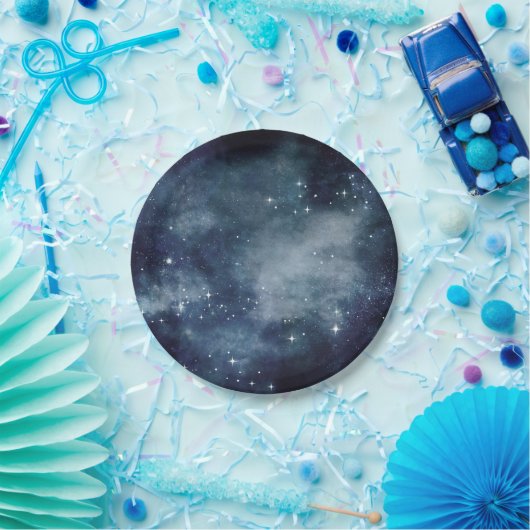 Starry Night Blue Sky Stars Universe Astrologie Pappteller (Party)