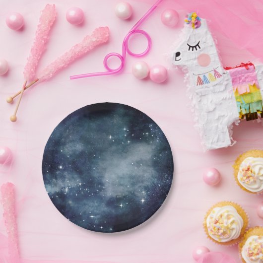 Starry Night Blue Sky Stars Universe Astrologie Pappteller (Party)
