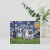 Starry Night - Blue Smoke Persische Katze Postkarte (Stehend Vorderseite)