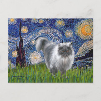 Starry Night - Blue Smoke Persische Katze Postkarte