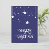 Starry Night Blue und White Feiertagskarte (Stehend Vorderseite)