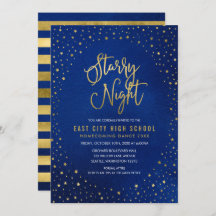 Starry Night Blue Watercolor Imitats Gold Scool Da