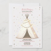 Starry Night Boho Chic Teepee Sleepover Party Einladung (Vorderseite)