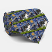 Starry Night - Border Collie (Z) Krawatte (Gerollt)