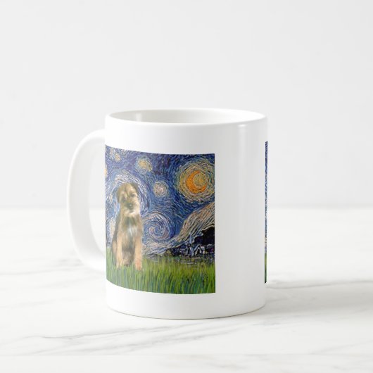 Starry Night - Border Terrier #1 Kaffeetasse (Vorderseite Links)