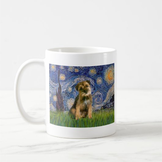 Starry Night - Border Terrier #1 Kaffeetasse (Links)