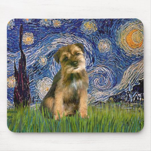Starry Night - Border Terrier #1 Mousepad (Vorne)