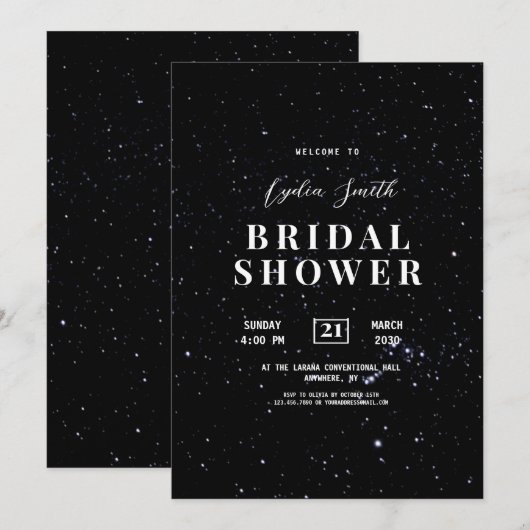Starry Night Brautparty Celestial Einladung (Vorne/Hinten)