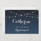 Starry Night Bridesmaid Vorschlagkarte Einladung (Vorderseite)