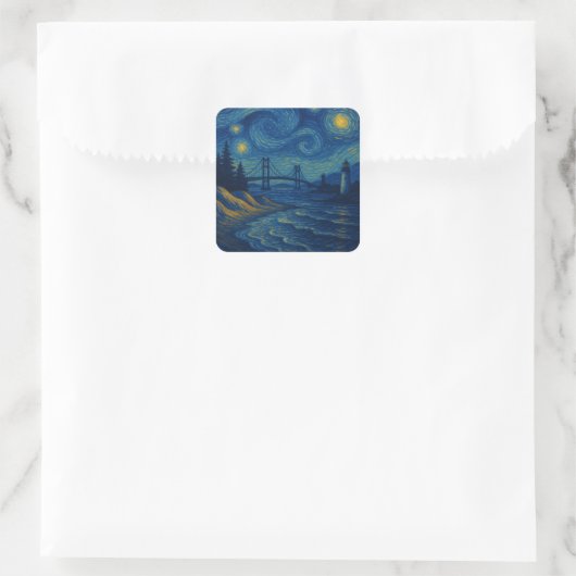 Starry Night Bridge Sticker (Tasche)