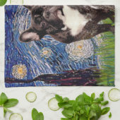 Starry Night - Brindle French Bulldog Geschirrtuch (Gefaltet)