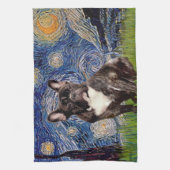Starry Night - Brindle French Bulldog Geschirrtuch (Vertikal)